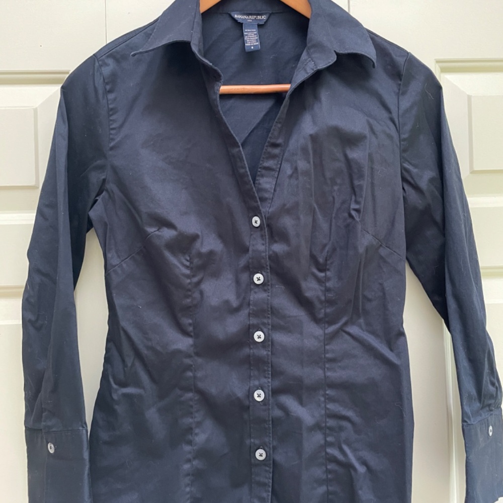 Banana Republic Black Button Down